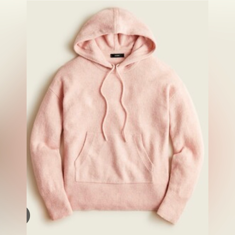 J.Crew Merino Wool Blend Hoodie-sweater in Supersoft yarn, SZ XXS, Pale Pink